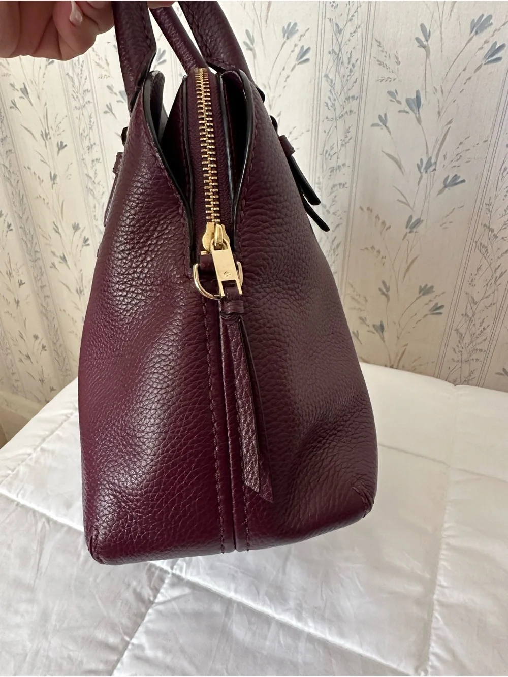 Kate Spade Plum Pebbled Leather Satchel